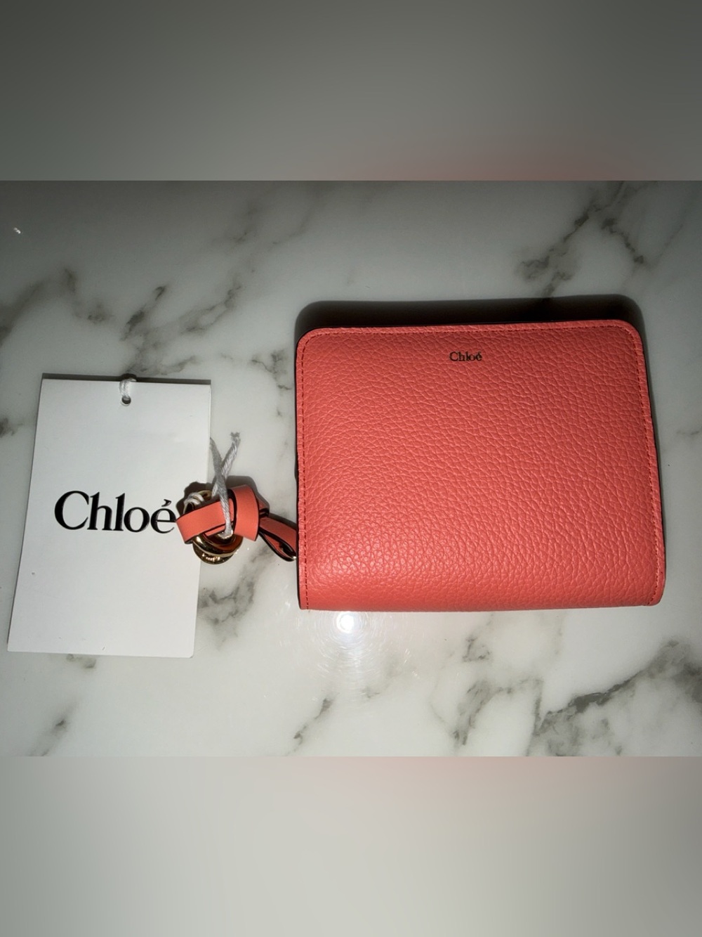 NWT Chloé “Flaming Coral “ Zip Wallet